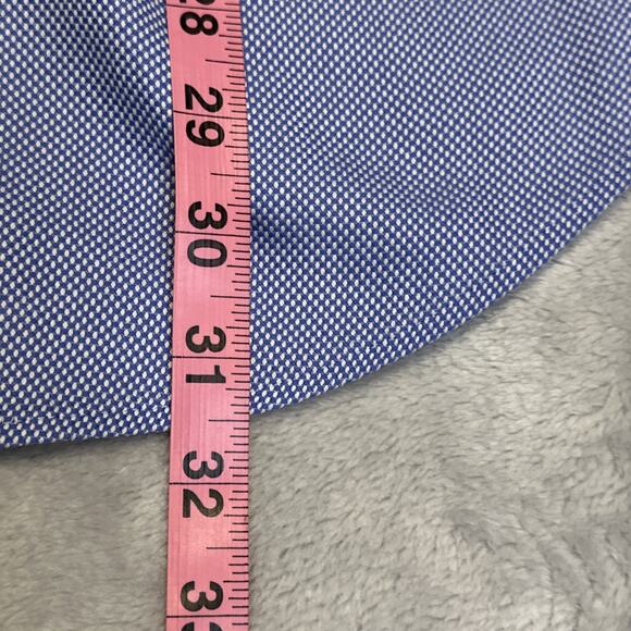 Peter Millar Shirt Mens L Blue Nanoluxe Easy Care Button Down Casual Cotton READ - Picture 9 of 12